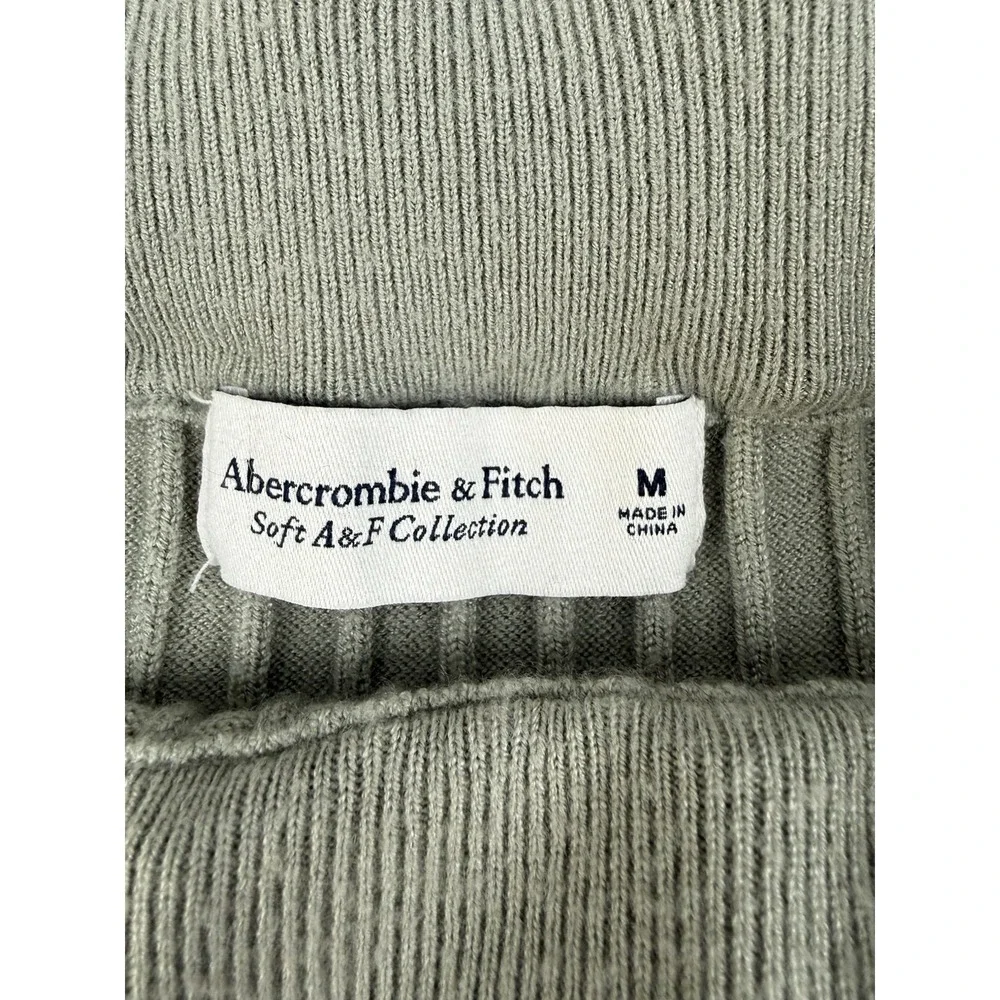 Abercrombie Fitch Rib Knit‎ Midi Skirt Olive Green Slit Medium
